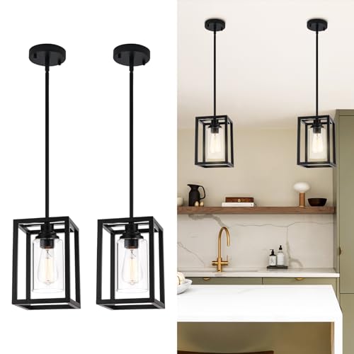Farmhouse Pendant Light Fixtures (2 Pack)