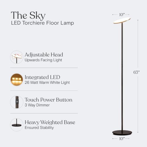 Sky LED Floor lamp (Shiny Gunmetal Black)