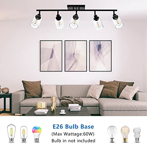 5 Light Vanity Lights for Bathroom with Rotatable Light Head (Black / 5-Light)