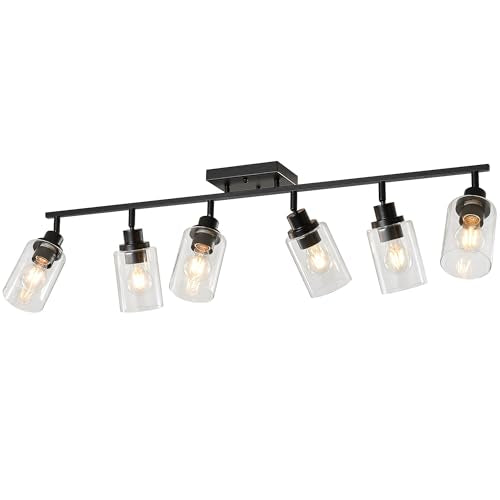 6 Light Kitchen Track Light Fixtures Ceiling Vanity Lights Black (Black / 6-Light)