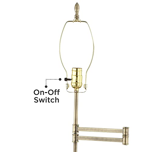 360 Lighting Westbury Brass Swing Arm Floor Lamp with Classy White Shade