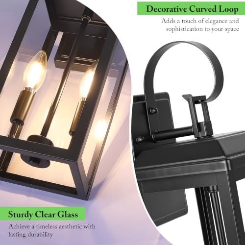 17.7" Large Outdoor Wall Lights (Matte Black / 17.8")