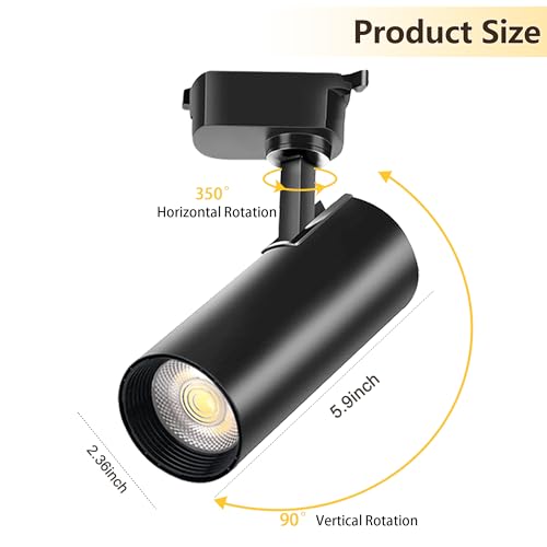 J&L Type LED Track Lighting Kit Dimmable Adjustable Angle Light Heads (Black)