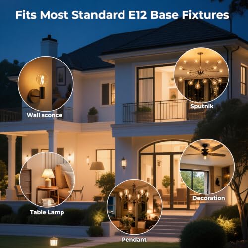 E12 Candelabra Base (12 Pack / 40w Warm White)