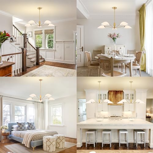 Modern Glass Chandeliers (Gold-5LT-Pendant)