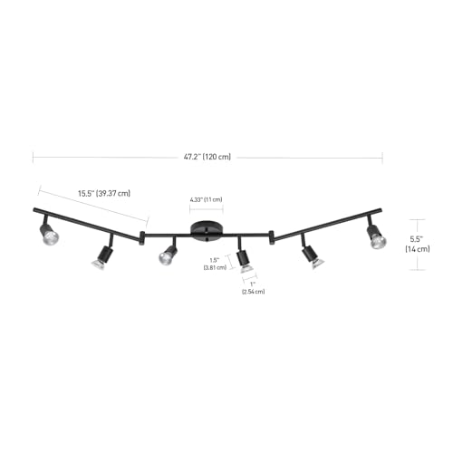 59693 6 Light Foldable Track Lighting Kit (Matte Black / 6-Light)