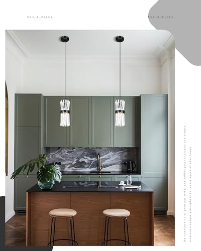 Mat Black Pendant Lights Kitchen Island (Black,3PK)