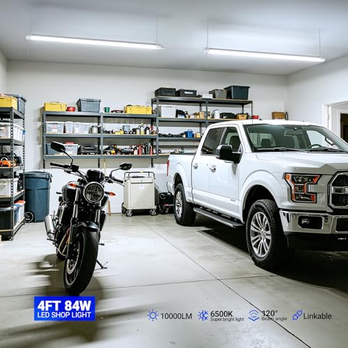 BS84 LED Shop Lights 4FT for Workshop (6500K / White-84W-4 Packs)
