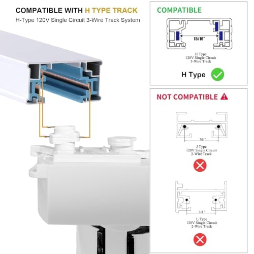 Ultra Bright H Type White Track Lighting Kit with 26.2 FT Track Rails