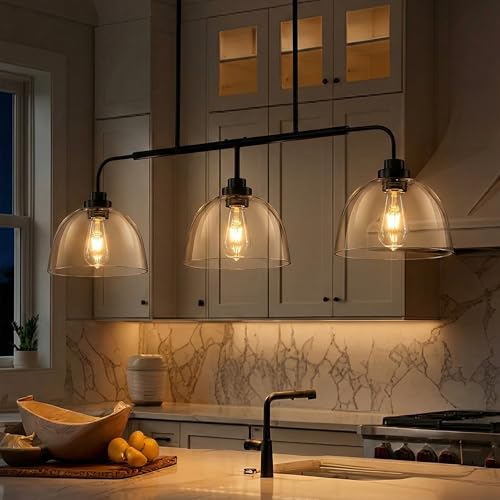 39.37" Kitchen Island Lighting (Black / 3 Light)