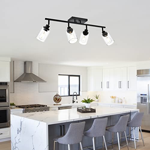 4 Light Track Lighting Kit 28.7 Inch Bathroom Light Fixtures (Black / 4-Light)