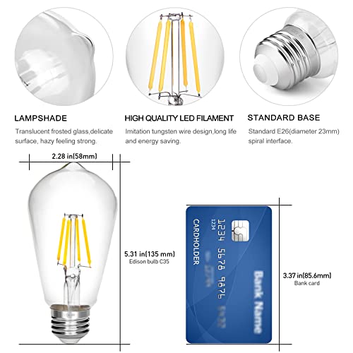 LED Edison Bulb 4W (Cool White / Pack of 6)
