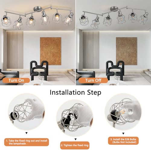 Track Lighting Fixtures (Brushed Nickel / 6-Light-Cage)
