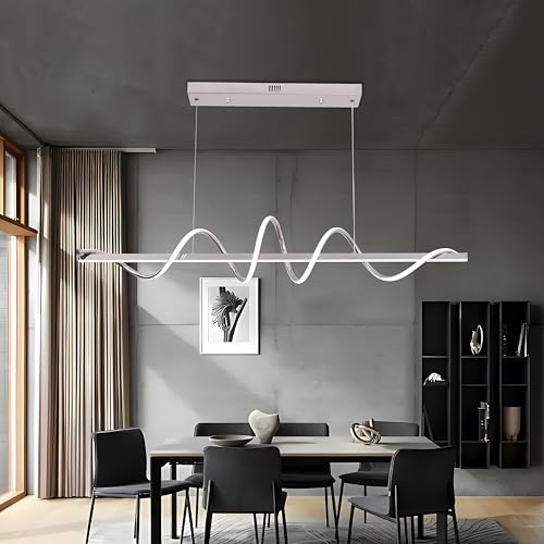 47.24inch Dimmable LED Pendant Chandelier 3000K (Electroplated Chrome / 47.24in)