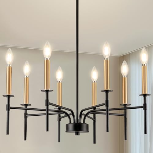 Modern Black and Gold Chandelier for Dining Room
