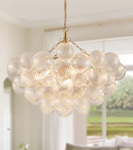 Modern Glass Chandelier (Pendant 9-Light 31.1 inches Gold)
