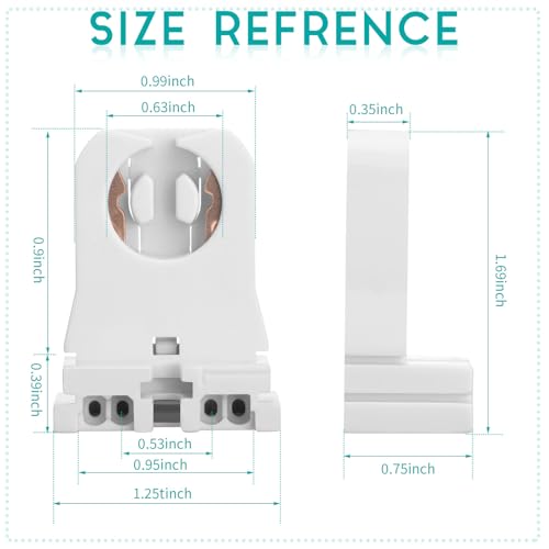100 Pack Non Shunted LED Tombstones T8 T10 T12 Lamp Holder (Without Wire)