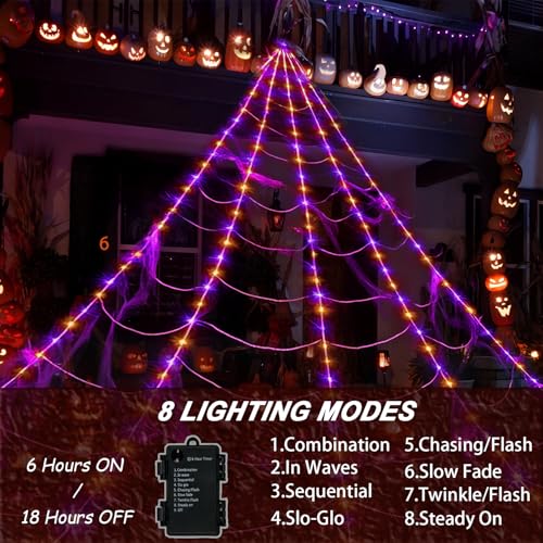 Spider Web Lights Halloween Decoration Outdoor