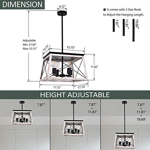 17.72Inches Farmhouse Pendant Light (17.73InchesWhite)