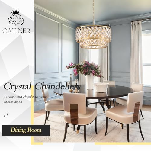 24" Gold Crystal Chandelier (Big Drum Gold)
