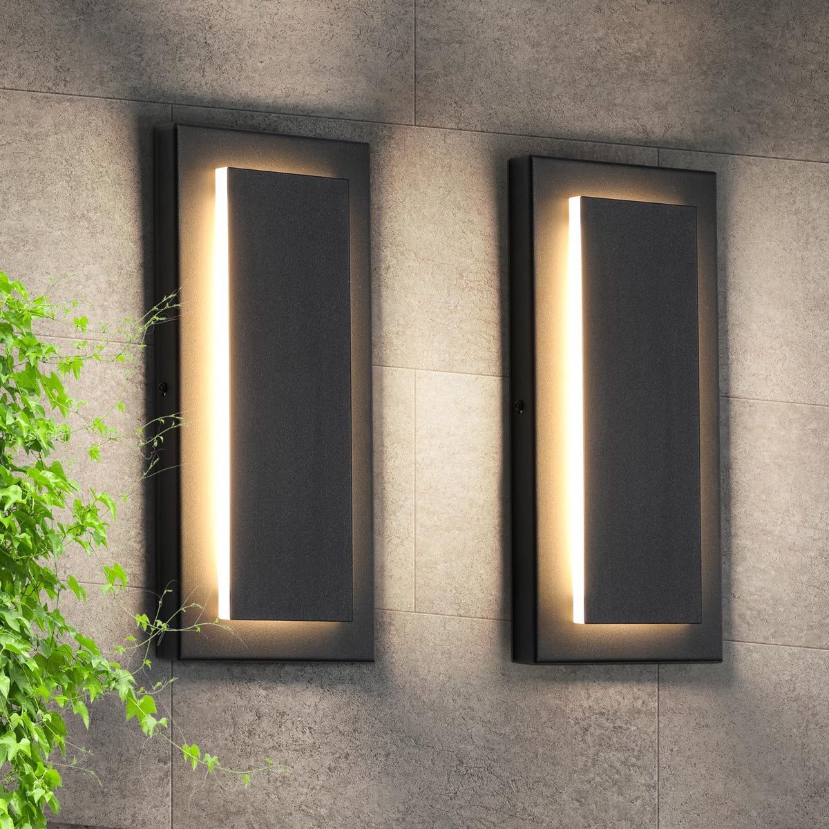 Modern Exterior Lighting Fixtures Outdoor Wall Lights (Black 1-tier Modern Design / 12 Inches（30 cm）)