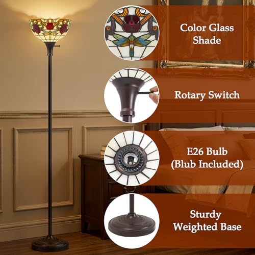 Tiffany Floor Lamp (Floral Dragonfly)