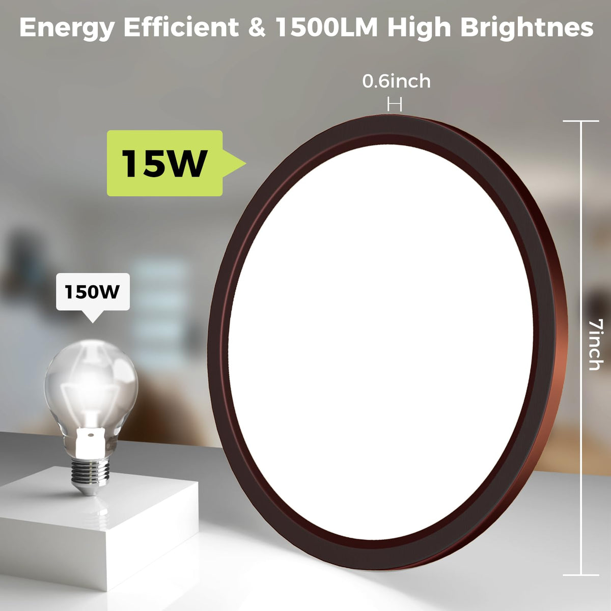 2Pack LED Flush Mount Ceiling Light Fixture Oil Rubbed Bronze (Oil-Rubbed Bronze / 7Inch-2pack)