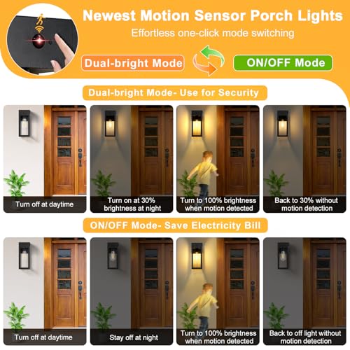 Porch Lights with GFCI Outlet (Black / 11.88" (1-Pack))