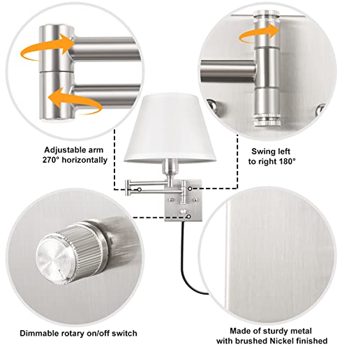 Wall Sconce Plug in (White / Medium)