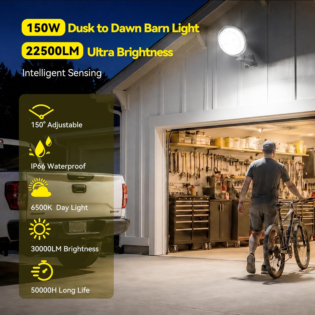 150W LED Barn Light Outdoor Dusk to Dawn Lights