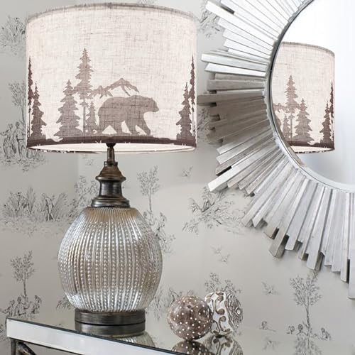 GOSO Printed Animal Lamp Shade for Table Lamps (13*13*10IN-1Pack / Beige- Bear)
