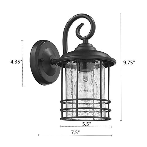 5.5" Wide Compact Narrow Farmhouse Matte Black Porch Light 2 Pack (Black / 2 Pack H9.8")
