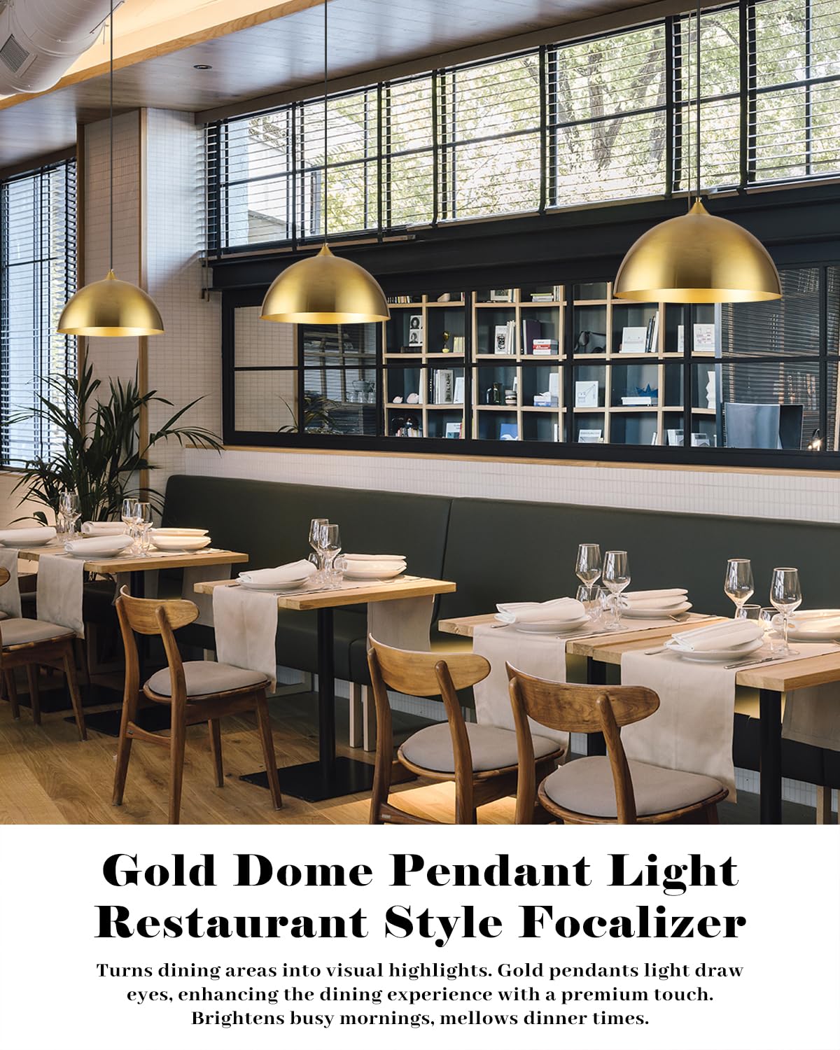 Gold Pendant Lights Kitchen Island 2 Pack (Gold+Gold / 14"x2)