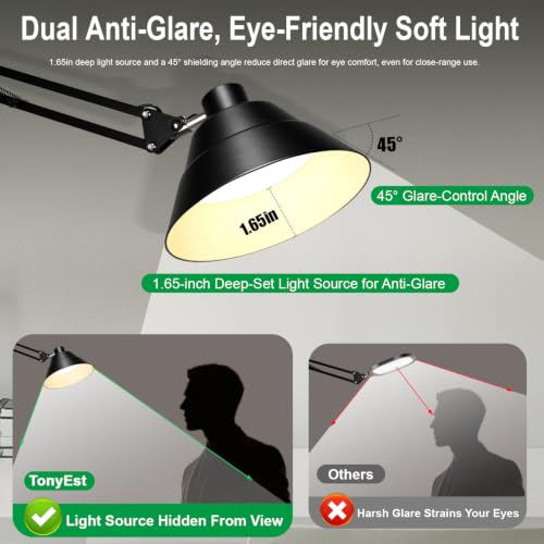 Led Desk Lamp for Home Office (Black)