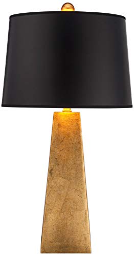 Obelisk 26" Tall Table Lamp Gold Black Shade Finish Modern (Gold)
