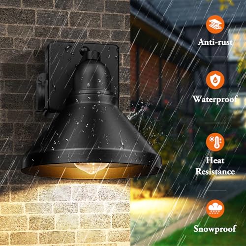 Motion Sensor Outdoor Wall Lights (Black / 8.75IN)