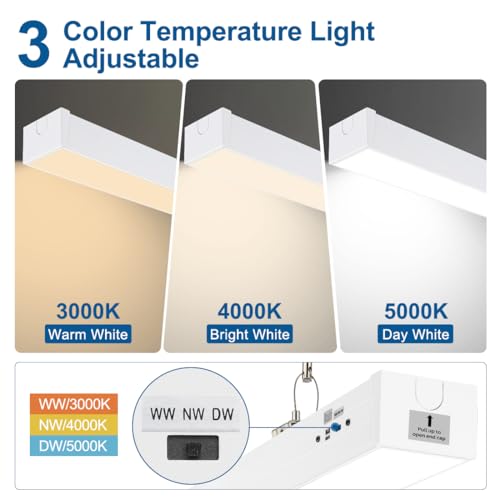 8FT LED Linear Light Fixture 4Pack (White)