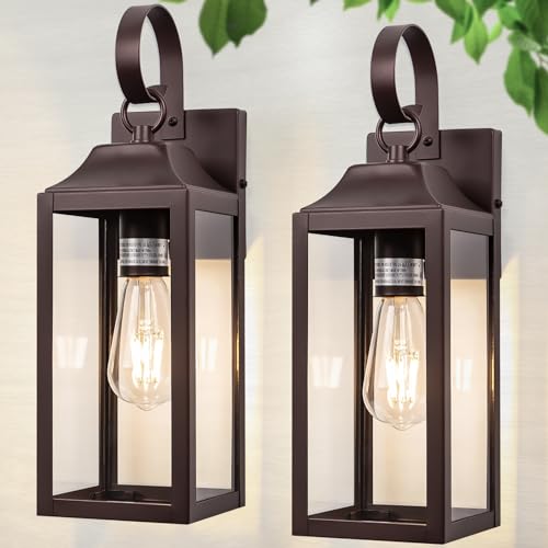 2 Pack Outdoor Light Fixtures Oil Rubbed Bronze 15 Inch for House (15 Inch Ordinary / Bronze)