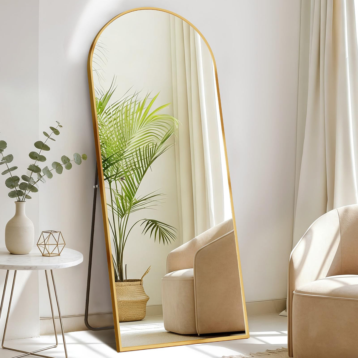 56"x21" Arched Full Length Floor Mirror (Gold-arched / 56"L x 21"W)
