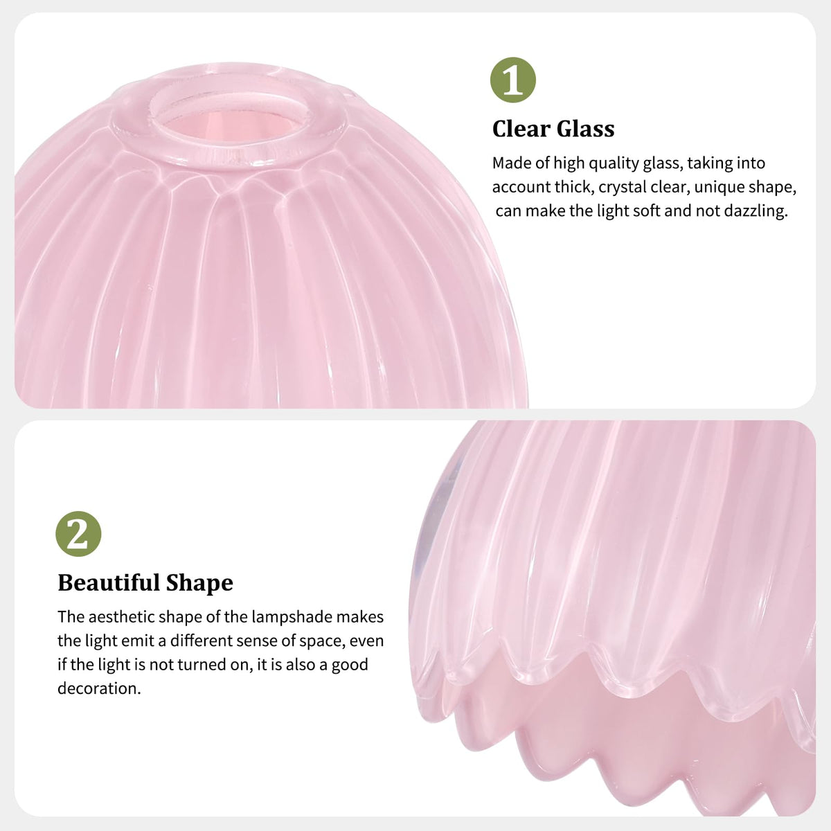 Tulip Lamp Shades Replacement (Cream Pink)
