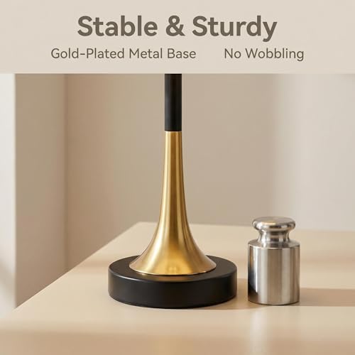 16.5'' Modern Table Lamps Set of 2 with Gold Metal Base and Linen Shade