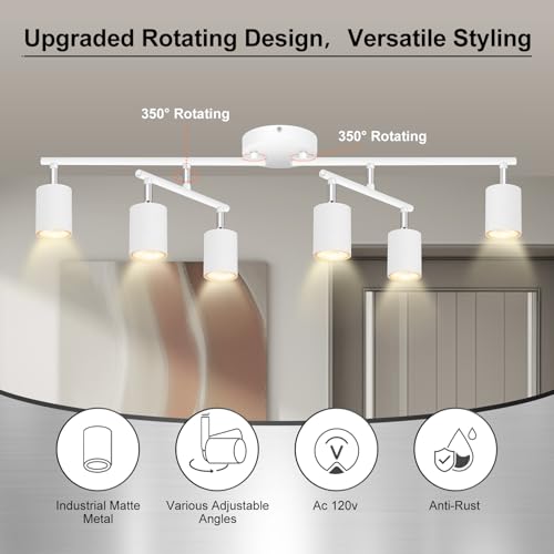 6 Light Track Lighting Fixtures Ceiling (6 light-white)