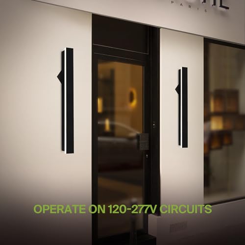 36" LED Linear Wall Sconce 2 Pack (Black)