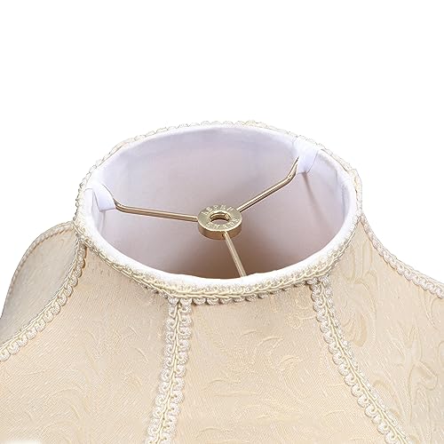 30308 Transitional Scallop Bell Shape Spider Construction Lamp Shade in Wheat (Wheat & 17" Wide)