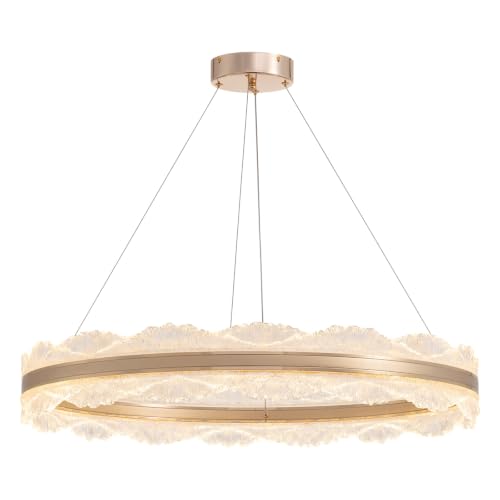 Gold Chandelier 31.5" Modern Ring Chandelier (Gold D 31.5'')