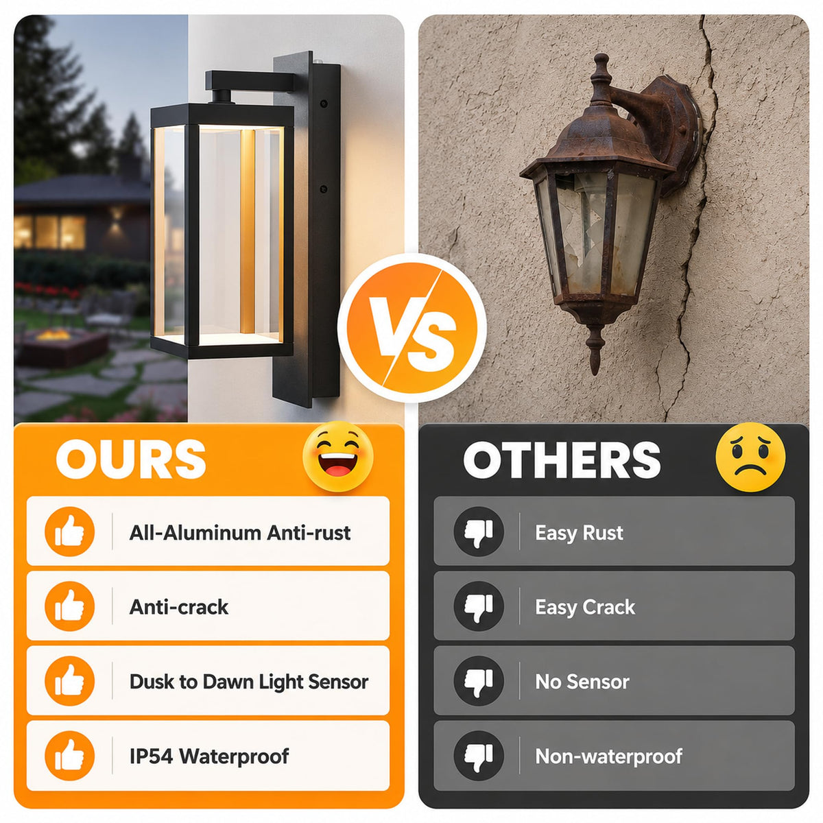 Outdoor Wall Lights (Black)