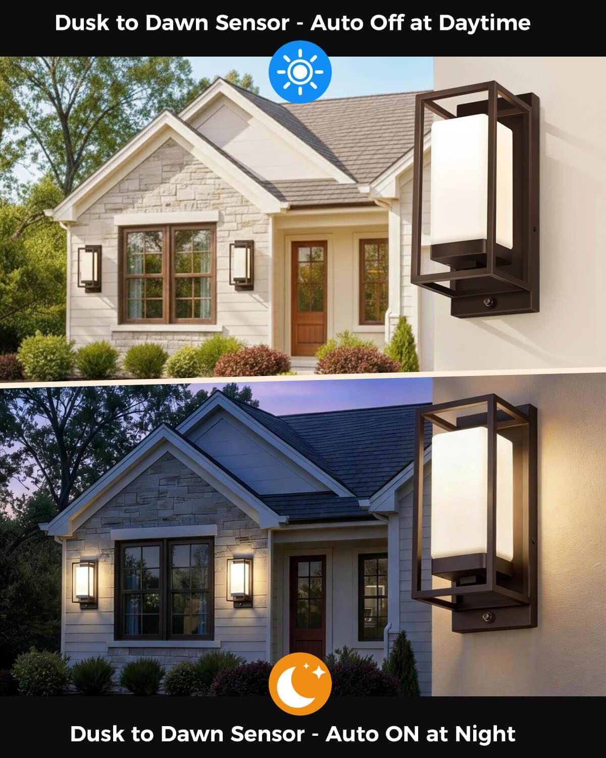 Dusk to Dawn Outdoor Wall Lights (Bronze)