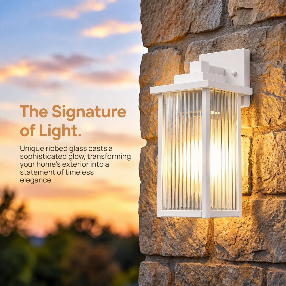 2 Pack 15" White Outdoor Wall Light (White / 15''-2 Pack)