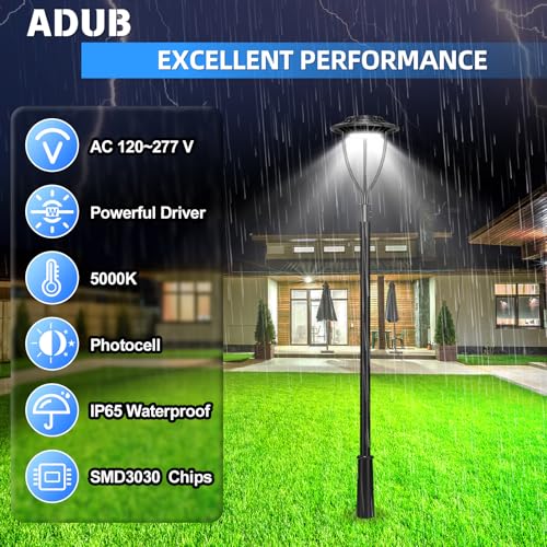10 Pack LED Post Lights 80W 60W 48W Wattage Adjustable