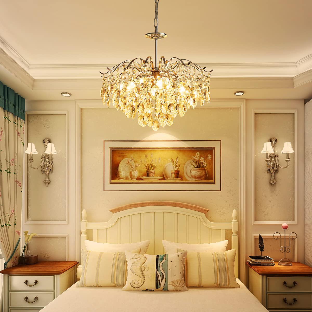 Saint Mossi Modern K9 Crystal Chandeliers (Chrome:6-Lights)
